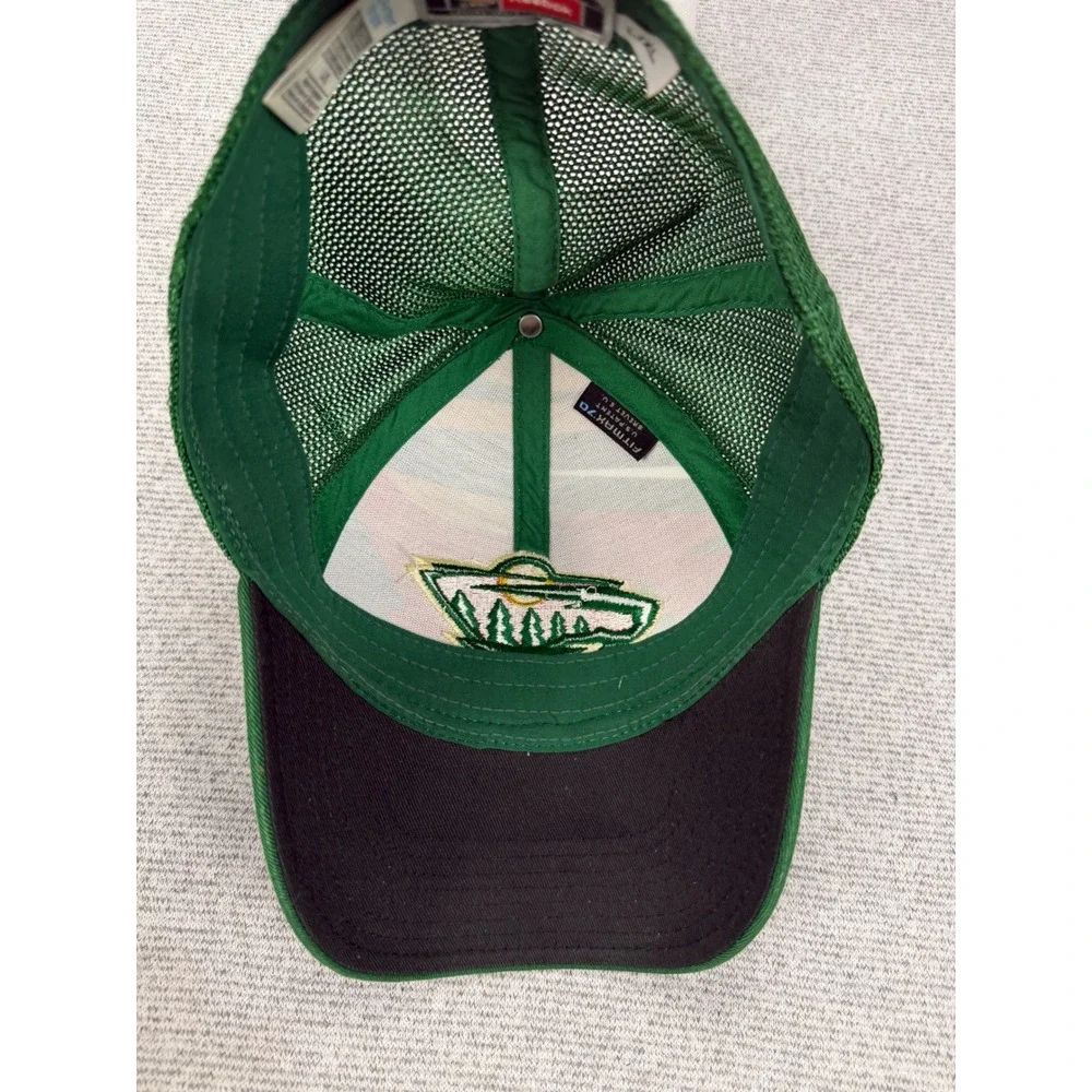 Minnesota Wild Reebok NHL‎ Face Off Trucker Hat Green White FitMax 70 L/XL